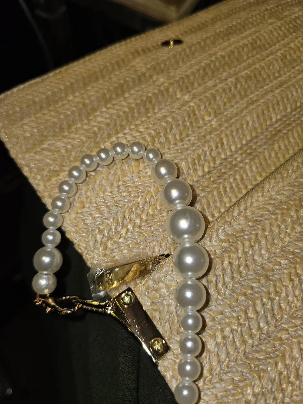 Dior Straw Pearl PurseTrim Shoulder Bag in Beige - Picture 8 of 15